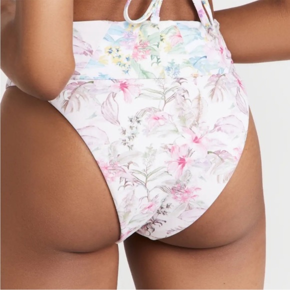 LoveShackFancy Hawaiian Hibiscus Reversible Bikini Bottom Sz M - Picture 11 of 12